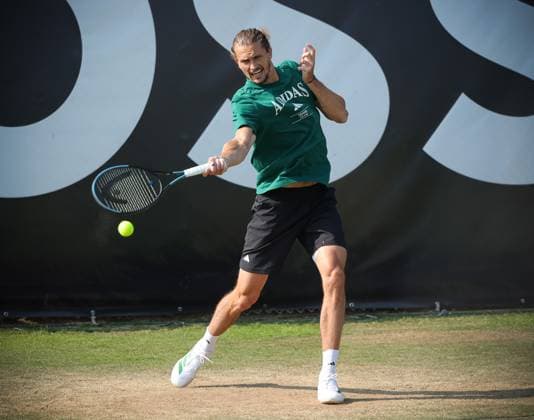 Tennis, ATP-Turnier in Stuttgart, Alexander Zverev Training 08.06.2025,Nations League, Deutschland vs Frankreich , im Bild: Alexander Zverev (GER) erste Training bei Boss Open 2025