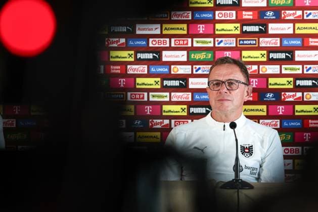 Fußball, Nationalteam Österreich Pressekonferenz SOCCER - FIFA WC quali, SMR vs AUT RIMINI,ITALY,09.JUN.25 - SOCCER - FIFA World Cup, WM, Weltmeisterschaft, Fussball 2026, European Qualifiers, group stage, OEFB international match, Länderspiel, Nationalmannschaft San Marino vs Austria, preview, press conference, PK, Pressekonferenz AUT. Image shows head Coach Ralf Rangnick (AUT).  GEPAxpictures xArminxRauthner
