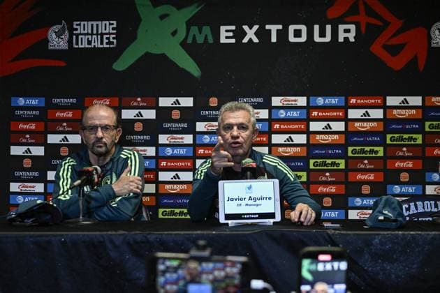 press conference, PK, Pressekonferenz of Mexico ahead of friendly against Turkiye in 2026 World Cup Qualifier preparations CHAPEL HILL, UNITED STATES - JUNE 9: Head Coach of Mexico Javier Aguirre attends a press conference at Kenan Stadium in North Carolina ahead of a friendly football match against Turkiye, as part of preparations for the 2026 FIFA World Cup, WM, Weltmeisterschaft, Fussball qualifiers, in Chapel Hill, United States on June 9, 2025. Celal Gunes Anadolu North Carolina United States. Editorial use only. Please get in touch for any other usage. Copyright: x2025xAnadoluxCelalxGunesx