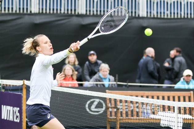 Ilkley Tennis Club, England, June 9th 2025: Viktorija Golubic during the WTA, Tennis Damen 125 Lexus Ilkley Open match with Lucrezia Stefanini at Ilkley Tennis Club in Ilkley, England on June 9th 2025. (Sean Chandler SPP) Copyright: xSeanxChandlerx xSPPx spp-en-SeChSp-WTA 125 Lexus Ilkley Open - Lucrezia Stefanini v Viktorija Golubic - Ilkley Tennis Club-102F5A4659