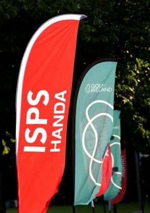 REPRO FREE *PRESS RELEASE NO REPRODUCTION FEE* EDITORIAL USE ONLY Golf Ireland ISPS Handa Irish G4D Open, Roganstown, Dublin 10 6 2025 ISPS Handa branding ISPS Handa branding 10 6 2025  Copyright: x INPHO JamesxCrombiex JCR16477