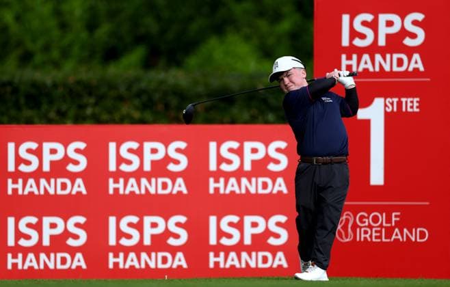 REPRO FREE *PRESS RELEASE NO REPRODUCTION FEE* EDITORIAL USE ONLY Golf Ireland ISPS Handa Irish G4D Open, Roganstown, Dublin 10 6 2025 Conal Flynn takes his tee on the 1st hole Conal Flynn takes his tee on the 1st hole 10 6 2025  Copyright: x INPHO JamesxCrombiex JCR17283
