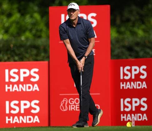 REPRO FREE *PRESS RELEASE NO REPRODUCTION FEE* EDITORIAL USE ONLY Golf Ireland ISPS Handa Irish G4D Open, Roganstown, Dublin 10 6 2025 Paul Musgrove takes his tee on the 1st hole Paul Musgrove takes his tee on the 1st hole 10 6 2025  Copyright: x INPHO JamesxCrombiex JCR17460