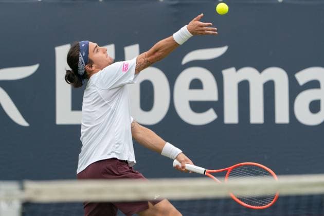 2025-06-10 2025 Libema Open Grass Court Championships Autotron ROSMALEN, NETHERLANDS - JUNE 10: Mattia Bellucci of Italy during the 2025 Libema Open Grass Court Championships at Autotron on June 10, 2025 in Rosmalen, Netherlands. Rosmalen Autotron Netherlands Content not available for redistribution in The Netherlands directly or indirectly through any third parties. Copyright: xMarleenxFouchierx