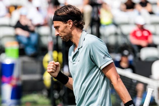 BOSS OPEN ATP250; 10.06.2025 Arthur Rinderknech (FRA) jubelt im Match gegen Denis Shapovalov (CAN) BOSS OPEN ATP250; Stuttgart, Tennisclub Weissenhof am 10.06.2025 Copyright: xBEAUTIFULxSPORTS Wunderlx