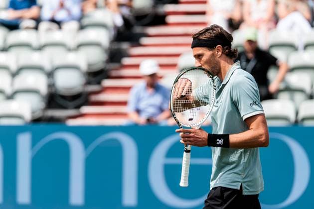 BOSS OPEN ATP250; 10.06.2025 Arthur Rinderknech (FRA) im Match gegen Denis Shapovalov (CAN) BOSS OPEN ATP250; Stuttgart, Tennisclub Weissenhof am 10.06.2025 Copyright: xBEAUTIFULxSPORTS Wunderlx
