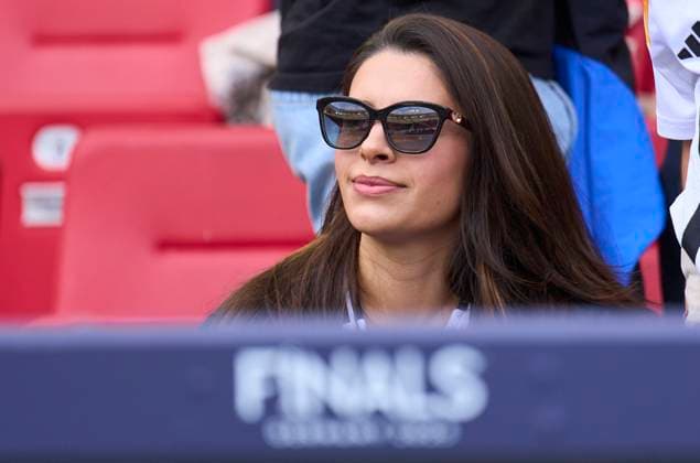 Tanja, wife of Deniz Undav with christian Dior sunglasses in the UEFA Nations League 2025 Third Place match GERMANY - FRANCE 0-2 in Season 2024 2025 at June 8, 2025 in Stuttgart, Germany.