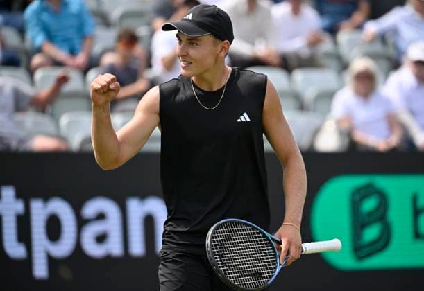 Justin Engel GER Jubel, Freude, Emotion, emotional, jubelt, Glueck, gluecklich, Tennis Herren BOSS Open ATP, Tennis Herren 250 Stuttgart 2025 Weissenhof BOSS Open ATP 250 Stuttgart 2025