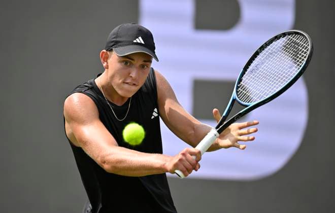 Justin Engel GER Aktion Tennis Herren BOSS Open ATP, Tennis Herren 250 Stuttgart 2025 Weissenhof BOSS Open ATP 250 Stuttgart 2025