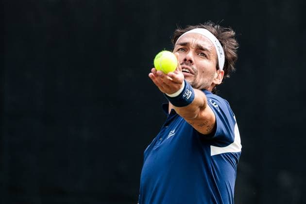 Sport Bilder des Tages BOSS OPEN ATP250; 10.06.2025 Fabio Fognini (ITA) im Match gegen Corentin Moutet (FRA) BOSS OPEN ATP250; Stuttgart, Tennisclub Weissenhof am 10.06.2025 Copyright: xBEAUTIFULxSPORTS Wunderlx