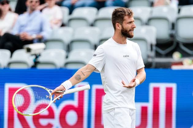 BOSS OPEN ATP250; 10.06.2025 Corentin Moutet (FRA) beschwert sich, meckert im Match gegen Fabio Fognini (ITA) BOSS OPEN ATP250; Stuttgart, Tennisclub Weissenhof am 10.06.2025 Copyright: xBEAUTIFULxSPORTS Wunderlx