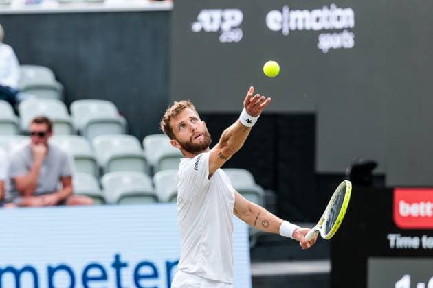 BOSS OPEN ATP250; 10.06.2025 Corentin Moutet (FRA) im Match gegen Fabio Fognini (ITA) BOSS OPEN ATP250; Stuttgart, Tennisclub Weissenhof am 10.06.2025 Copyright: xBEAUTIFULxSPORTS Wunderlx