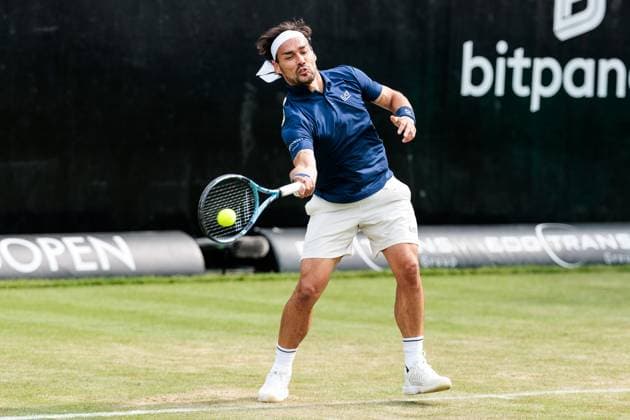 BOSS OPEN ATP250; 10.06.2025 Fabio Fognini (ITA) im Match gegen Corentin Moutet (FRA) BOSS OPEN ATP250; Stuttgart, Tennisclub Weissenhof am 10.06.2025 Copyright: xBEAUTIFULxSPORTS Wunderlx