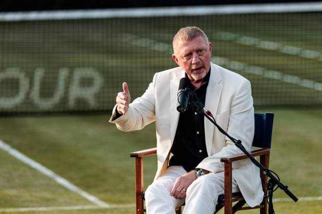 BOSS OPEN ATP250; 10.06.2025 Boris Becker während der Live-Aufnahme des Boris Becker & Andrea Petrovic Podcasts BOSS OPEN ATP250; Stuttgart, Tennisclub Weissenhof am 10.06.2025 Copyright: xBEAUTIFULxSPORTS Wunderlx
