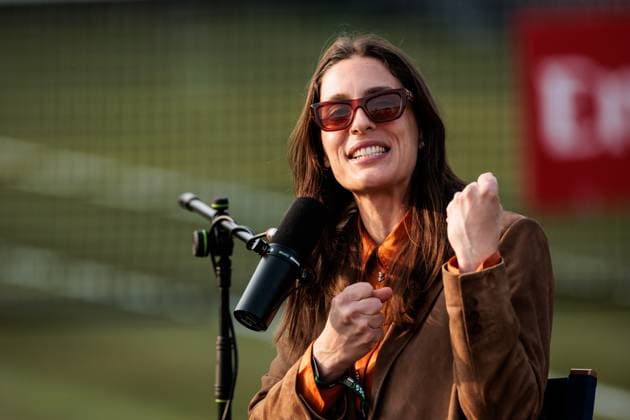 BOSS OPEN ATP250; 10.06.2025 Andrea Petrovic während der Live-Aufnahme des Boris Becker & Andrea Petrovic Podcasts BOSS OPEN ATP250; Stuttgart, Tennisclub Weissenhof am 10.06.2025 Copyright: xBEAUTIFULxSPORTS Wunderlx
