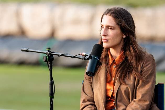 BOSS OPEN ATP250; 10.06.2025 Andrea Petrovic während der Live-Aufnahme des Boris Becker & Andrea Petrovic Podcasts BOSS OPEN ATP250; Stuttgart, Tennisclub Weissenhof am 10.06.2025 Copyright: xBEAUTIFULxSPORTS Wunderlx