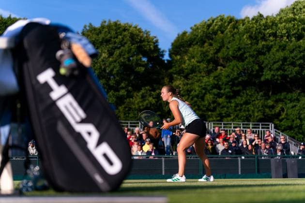 2025-06-10 2025 Libema Open Grass Court Championships ROSMALEN, NETHERLANDS - JUNE 10: Sarah van Emst of the Netherlands looks on during Day Two of 2025 Libema Open Grass Court Championships at Autotron on June 10, 2025 in Rosmalen, Netherlands. (Photo by Joris Verwijst BSR Agency) Rosmalen Netherlands Content not available for redistribution in The Netherlands directly or indirectly through any third parties. Copyright: xBSRxAgencyx