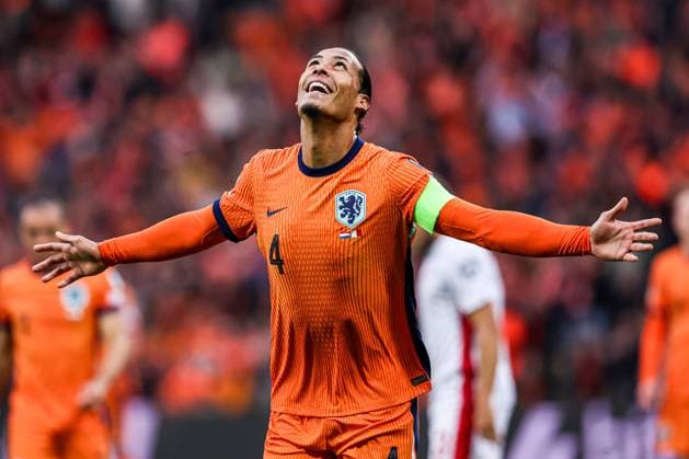 Bilder des Jahres 2025, Sport 06 Juni Sport Themen der Woche KW24 Sport Bilder des Tages 2025-06-10 Netherlands v Malta - UEFA World Cup Qualification GRONINGEN, NETHERLANDS - JUNE 10: Virgil van Dijk of Netherlands celebrates the third goal during the UEFA World Cup Qualification match between Netherlands and Malta at Euroborg Stadion on June 10, 2025 in Groningen, Netherlands. Groningen Euroborg Stadion Netherlands Content not available for redistribution in The Netherlands directly or indirectly through any third parties. Copyright: xPieterxvanxderxWoudex