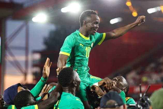 England v Senegal 10 June 2025, Nottingham - International Football Friendly - England v Senegal - Cheikh Sabaly of Senegal celebrates victory - Photo: Charlotte Wilson Offside. Nottingham UK Copyright: xCharlottexWilsonx xOffsidexOffside