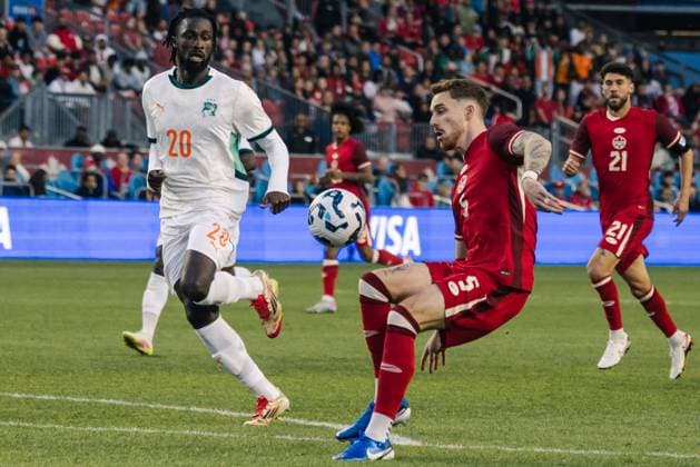 Toronto, Ontario, Canada, Jun 10th 2025 Joel Waterman (5 Canada) in action during the Canadian Shield International Friendly, Länderspiel, Nationalmannschaft game between Canada and Ivory Coast at BMO Field in Toronto, Canada (EDITORIAL USAGE ONLY). (Curtis Wong SPP) Copyright: xCurtisxWongx xSPPx spp-en-CuWoSp-2025-06-10 Canada v Ivory Coast-34