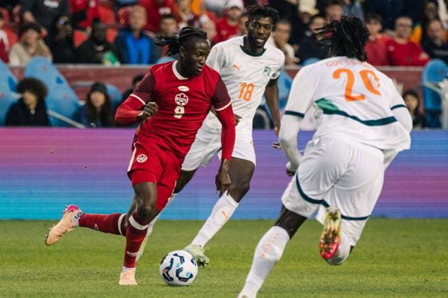 Toronto, Ontario, Canada, Jun 10th 2025 IsmaÃ«l KonÃ (8 Canada) in action during the Canadian Shield International Friendly, Länderspiel, Nationalmannschaft game between Canada and Ivory Coast at BMO Field in Toronto, Canada (EDITORIAL USAGE ONLY). (Curtis Wong SPP) Copyright: xCurtisxWongx xSPPx spp-en-CuWoSp-2025-06-10 Canada v Ivory Coast-38