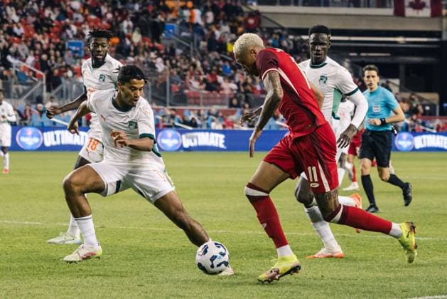 Sport Bilder des Tages Toronto, Ontario, Canada, Jun 10th 2025 Daniel Jebbison (11 Canada) in action during the Canadian Shield International Friendly, Länderspiel, Nationalmannschaft game between Canada and Ivory Coast at BMO Field in Toronto, Canada (EDITORIAL USAGE ONLY). (Curtis Wong SPP) Copyright: xCurtisxWongx xSPPx spp-en-CuWoSp-2025-06-10 Canada v Ivory Coast-48