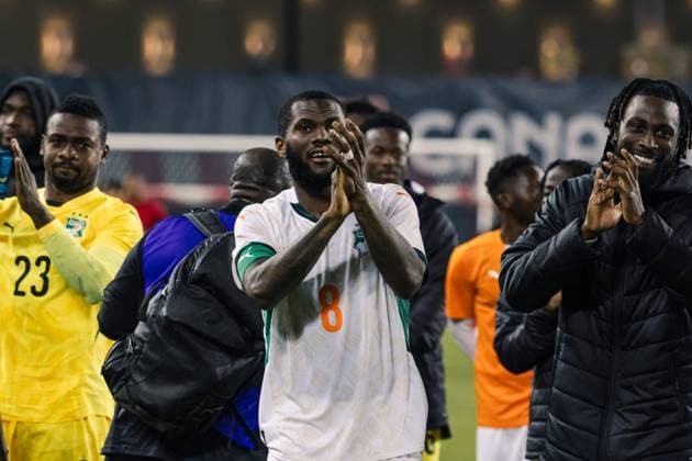 Toronto, Ontario, Canada, Jun 10th 2025 Ivory Coast celebrates victory during the Canadian Shield International Friendly, Länderspiel, Nationalmannschaft game between Canada and Ivory Coast at BMO Field in Toronto, Canada (EDITORIAL USAGE ONLY). (Curtis Wong SPP) Copyright: xCurtisxWongx xSPPx spp-en-CuWoSp-2025-06-10 Canada v Ivory Coast-92