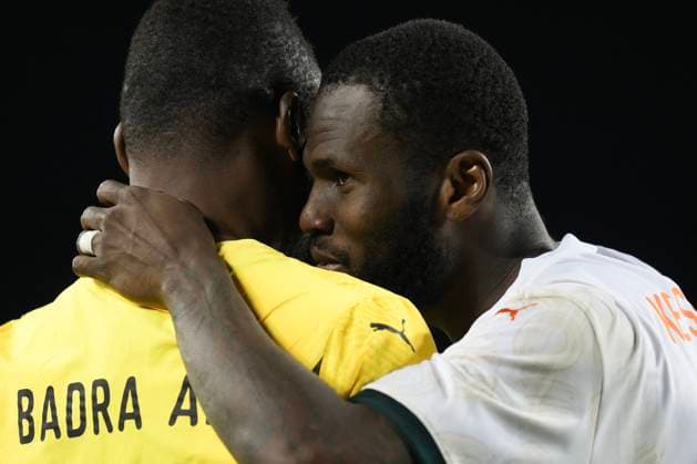 June 10, 2025, Toronto, On, CANADA: Cote d Ivoire s Franck Yannick Kessie, right, celebrates with goalkeeper Badra Ali Sangare after defeating Canada in a penalty shootout in Canadian Shield Tournament action, in Toronto, on Tuesday June 10, 2025. Canada News - June 10, 2025 - ZUMAc35_ 20250610_zaf_c35_130 Copyright: xChrisxYoungx