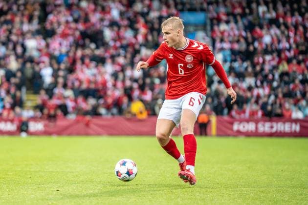 Denmark v Lithuania, football friendly, Odense, Denmark Odense, Denmark. 10th, June 2025. Victor Froholdt (6) of Denmark seen during the football friendly between Denmark and Lithuania at Odense Stadion in Odense. Denmark, Odense  Copyright: xGonzalesxPhoto NicolaixBethelsenx