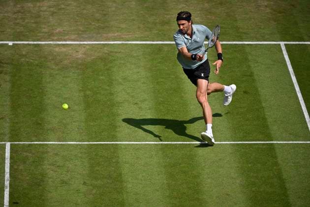 Arthur Rinderknech (FRA) Aktion Tennis Herren BOSS Open ATP, Tennis Herren 250 Stuttgart 2025 Weissenhof BOSS Open ATP 250 Stuttgart 2025