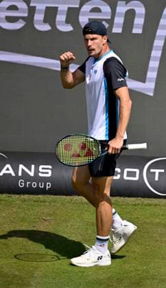 Marton Fucsovics (HUN) Jubel, Freude, Emotion, emotional, jubelt, Glueck, gluecklich, Tennis Herren BOSS Open ATP, Tennis Herren 250 Stuttgart 2025 Weissenhof BOSS Open ATP 250 Stuttgart 2025