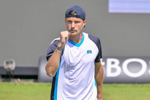 Marton FUCSOVICS (HUN) ballt die Faust 11.06.2025 Tennis BOSS OPEN ATP, Tennis Herren 250, TC Weissenhof, Stuttgart,