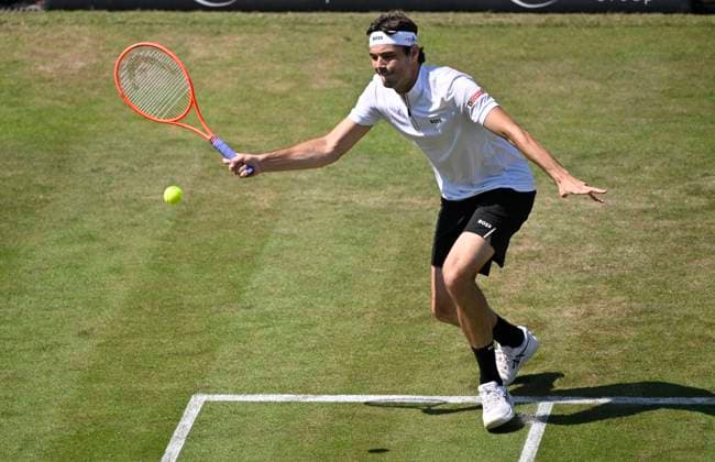 Taylor Fritz (USA) Aktion Tennis Herren BOSS Open ATP, Tennis Herren 250 Stuttgart 2025 Weissenhof BOSS Open ATP 250 Stuttgart 2025