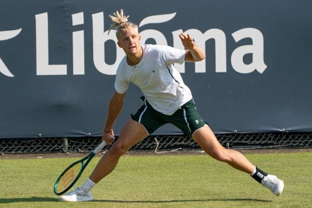 2025-06-11 2025 Libema Open Grass Court Championships Autotron ROSMALEN, NETHERLANDS - JUNE 11: Mark Lajal of Estonia during the 2025 Libema Open Grass Court Championships at Autotron on June 11, 2025 in Rosmalen, Netherlands. Rosmalen Autotron Netherlands Content not available for redistribution in The Netherlands directly or indirectly through any third parties. Copyright: xMarleenxFouchierx