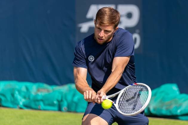 2025-06-11 2025 Libema Open Grass Court Championships ROSMALEN, NETHERLANDS - JUNE 11: Tallon Griekspoor of the Netherlands in action during Day Three of 2025 Libema Open Grass Court Championships at Autotron on June 11, 2025 in Rosmalen, Netherlands. (Photo by Joris Verwijst BSR Agency) Rosmalen Netherlands Content not available for redistribution in The Netherlands directly or indirectly through any third parties. Copyright: xBSRxAgencyx