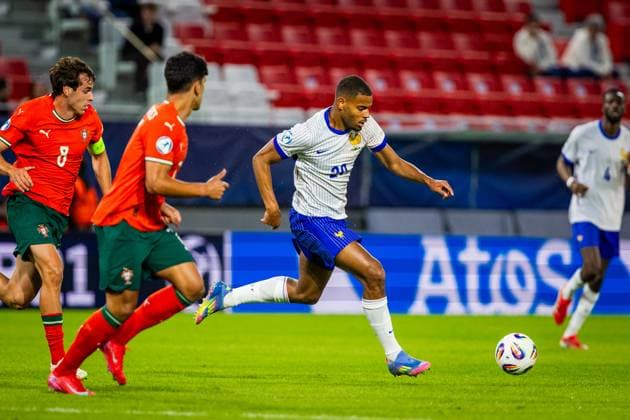 PORTUGAL U21, U 21 - FRANCE U21 Andy Diouf of France during the UEFA European Under-21 Championship 2025 football match between Portugal U21 and France U21. Stadium Na Sihoti, Trencin, Slovakia, June 11, 2025. Photo by Branislav Racko Copyright: xx 080A3686