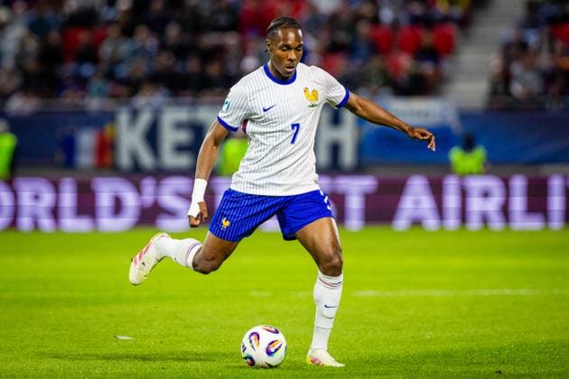 PORTUGAL U21, U 21 - FRANCE U21 Mathys Tel of France during the UEFA European Under-21 Championship 2025 football match between Portugal U21 and France U21. Stadium Na Sihoti, Trencin, Slovakia, June 11, 2025. Photo by Branislav Racko Copyright: xx 080A3774