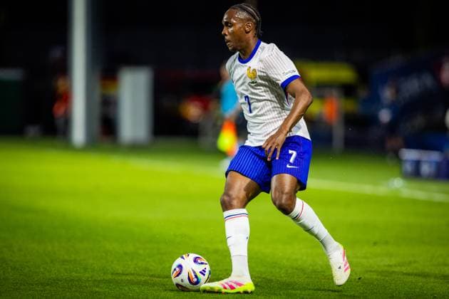 PORTUGAL U21, U 21 - FRANCE U21 Mathys Tel of France during the UEFA European Under-21 Championship 2025 football match between Portugal U21 and France U21. Stadium Na Sihoti, Trencin, Slovakia, June 11, 2025. Photo by Branislav Racko Copyright: xx 080A3931