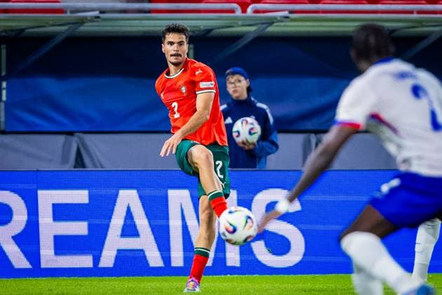 PORTUGAL U21, U 21 - FRANCE U21 Rodrigo Pinheiro of Portugal during the UEFA European Under-21 Championship 2025 football match between Portugal U21 and France U21. Stadium Na Sihoti, Trencin, Slovakia, June 11, 2025. Photo by Branislav Racko Copyright: xx 080A4920
