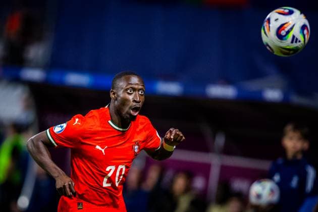 PORTUGAL U21, U 21 - FRANCE U21 Carlos Forbes Borges of Portugal during the UEFA European Under-21 Championship 2025 football match between Portugal U21 and France U21. Stadium Na Sihoti, Trencin, Slovakia, June 11, 2025. Photo by Branislav Racko Copyright: xx 080A4966