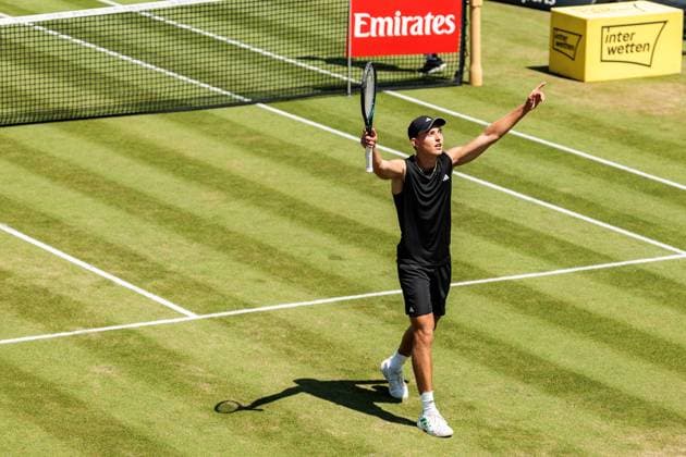 BOSS OPEN ATP250; 12.06.2025 Justin Engel (GER) jubelt nach dem Sieg im Match gegen Alex Michelsen (USA) BOSS OPEN ATP250; Stuttgart, Tennisclub Weissenhof am 12.06.2025 Copyright: xBEAUTIFULxSPORTS Wunderlx