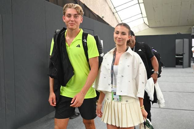 Justin ENGEL (GER) mit Freundin Elsabeth BRIXEL nach Pressekonferenz. Tennis Boss Open 2025 am 12.06. 2025 auf dem Weissenhof in Stuttgart,
