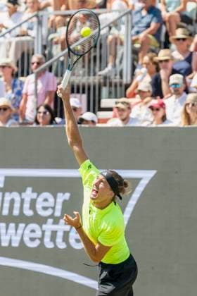 Alexander Zverev (Germany) bei seinem Match gegen Corentin Moutet (France). 12.06.2025, Tennis, Boss Open ATP, Tennis Herren 250, GER, Stuttgart, TC Weissenhof. Copyright: HMBxMedia xHeikoxBecker
