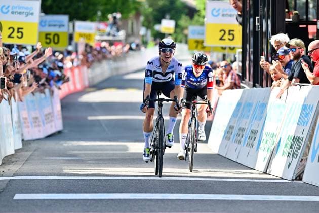 Marlen Reusser 1. Etappe Tour de Suisse Women 2025 Marlen Reusser (SUI, Schweiz, Movistar Team Women ) gewinnt die erste Etappe der 5. Tour de Suisse Women 2025. UCI Women™s WorldTour 2025 am 12. Juni 2025. in Gstaad