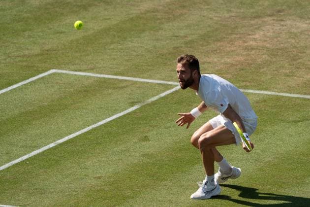 Corentin Moutet Aktion, Alexander Zverev vs. Corentin Moutet, Tennis, ATP, Tennis Herren Turnier, Boss-Open, Center-Court, Achtelfinale, 12.06.2025, Alexander Zverev vs. Corentin Moutet, Tennis, ATP-Turnier, Boss-Open, Center-Court, Achtelfinale, 12.06.2025, Stuttgart Copyright: xEibner-Pressefoto EdwardxCheungx EP_ECG