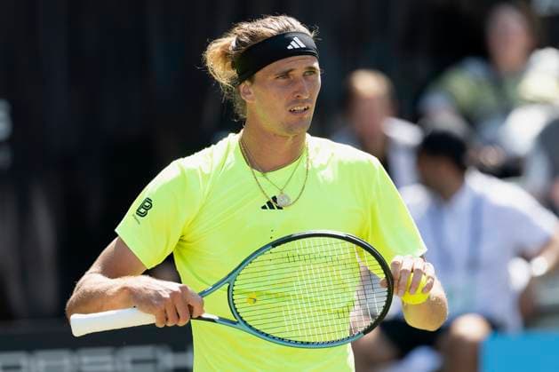 Alexander Zverev (Germany) bei seinem Match gegen Corentin Moutet (France). 12.06.2025, Tennis, Boss Open ATP, Tennis Herren 250, GER, Stuttgart, TC Weissenhof. Copyright: HMBxMedia xHeikoxBecker