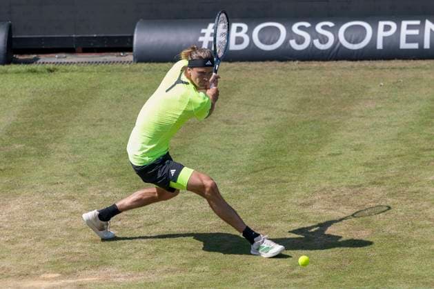 Alexander Zverev (Germany) bei seinem Match gegen Corentin Moutet (France). 12.06.2025, Tennis, Boss Open ATP, Tennis Herren 250, GER, Stuttgart, TC Weissenhof. Copyright: HMBxMedia xHeikoxBecker