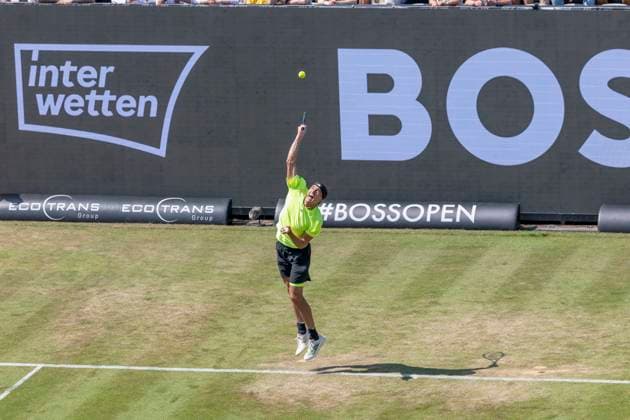 Alexander Zverev (Germany) bei seinem Match gegen Corentin Moutet (France). 12.06.2025, Tennis, Boss Open ATP, Tennis Herren 250, GER, Stuttgart, TC Weissenhof. Copyright: HMBxMedia xHeikoxBecker