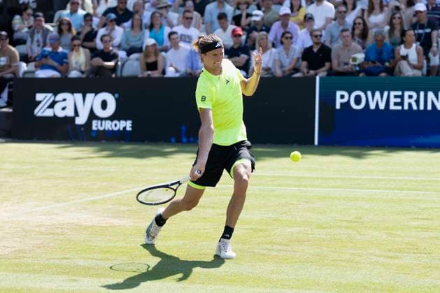 Alexander Zverev (Germany) bei seinem Match gegen Corentin Moutet (France). 12.06.2025, Tennis, Boss Open ATP, Tennis Herren 250, GER, Stuttgart, TC Weissenhof. Copyright: HMBxMedia xHeikoxBecker