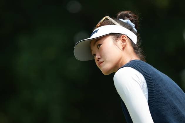 Meijer LPGA, Golf Damen Classic BELMONT, MICHIGAN-JUNE 12: Grace Kim of Australia plays her tee shot on the 11th hole during the first round of the Meijer LPGA Classic for Simply Give golf tournament at Blythefield Country Club in Belmont, MI, USA Thursday, June 12, 2025. Belmont Michigan United States  Copyright: xJorgexLemusx originalFilename:lemus-meijerlp250612_np1Yd.jpg